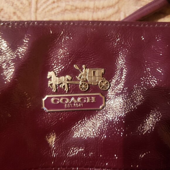 Coach Raspberry Patent Leather Bag - Picture 2 of 7